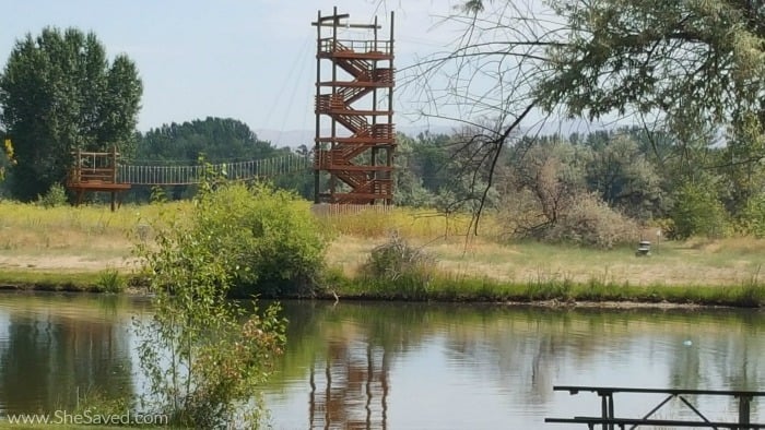 For the braver visitors, Eagle Island State Park in Idaho also features a zipline!