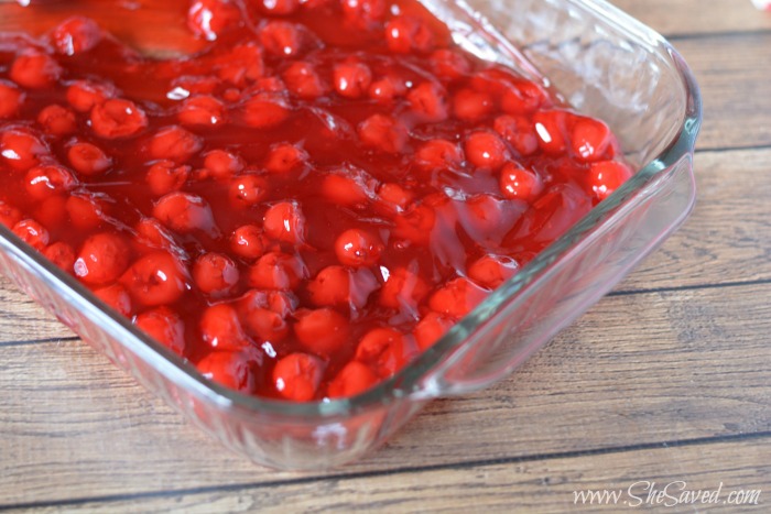 Use canned pie filling to make this easy cherry cobbler!