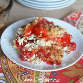 This delicious and easy cherry cobbler makes a wonderful and very affordable dessert option for just about any gathering!