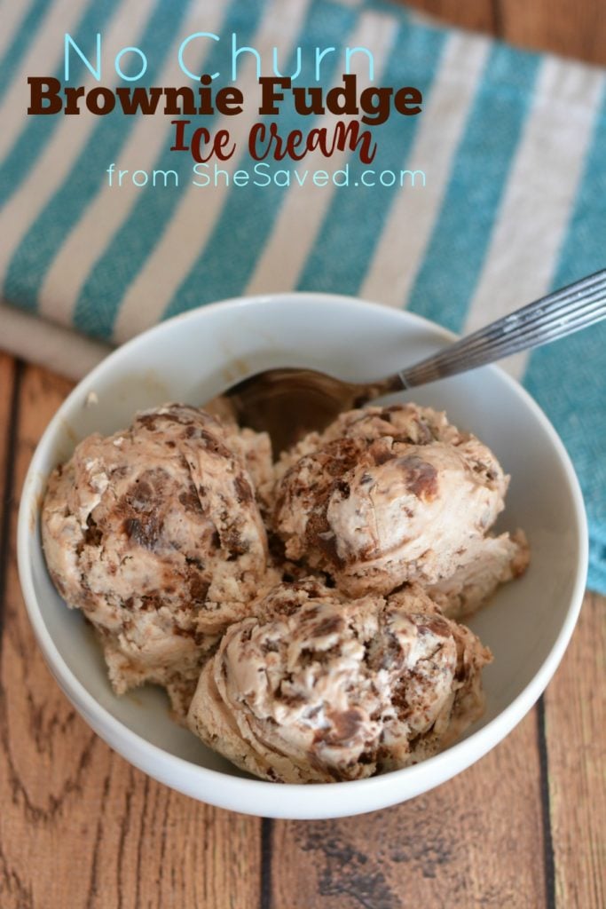 This No Churn Brownie Fudge Ice Cream recipe is great for BBQs and parties, super easy and you can't go wrong with all of that chocolate! Makes for a wonderful dessert because you get your cake and ice cream all in one yummy bowl!
