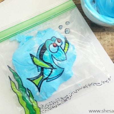 Finding Dory Activity: Mess Free Finger Painting