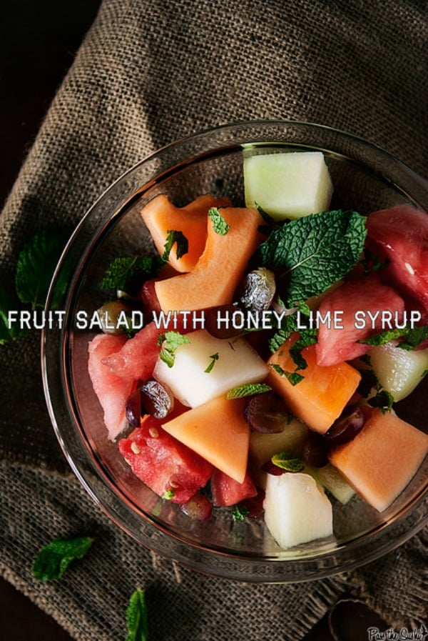 Fresh Fruit Salad with Honey Lime Syrup from Pass the Sushi