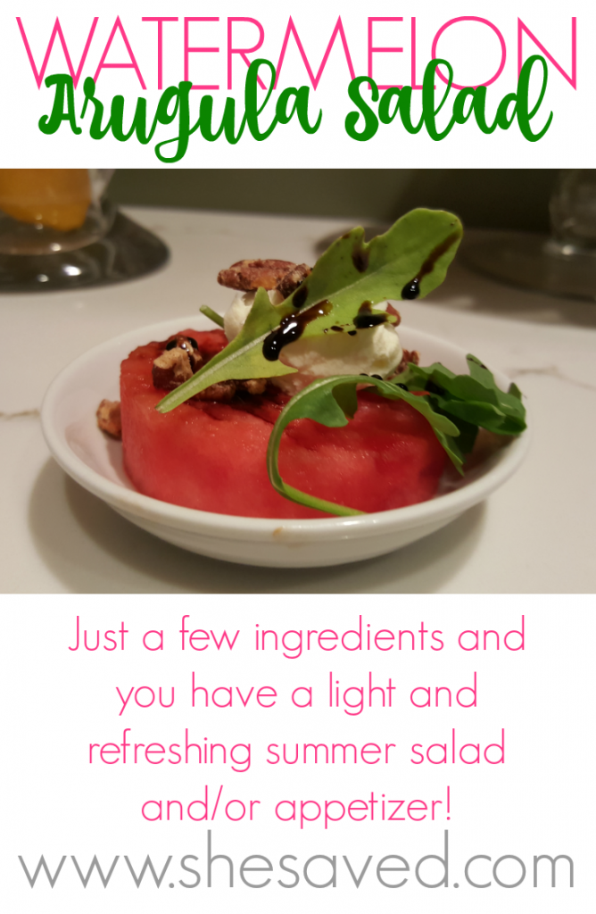 This Watermelon Arugula Salad is not only delicious but so easy to make and the perfect salad to serve in the hot summer months!