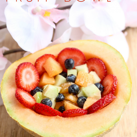 Simple and easy, this Cantaloupe Fruit Bowl Recipe is a healthy breakfast option!