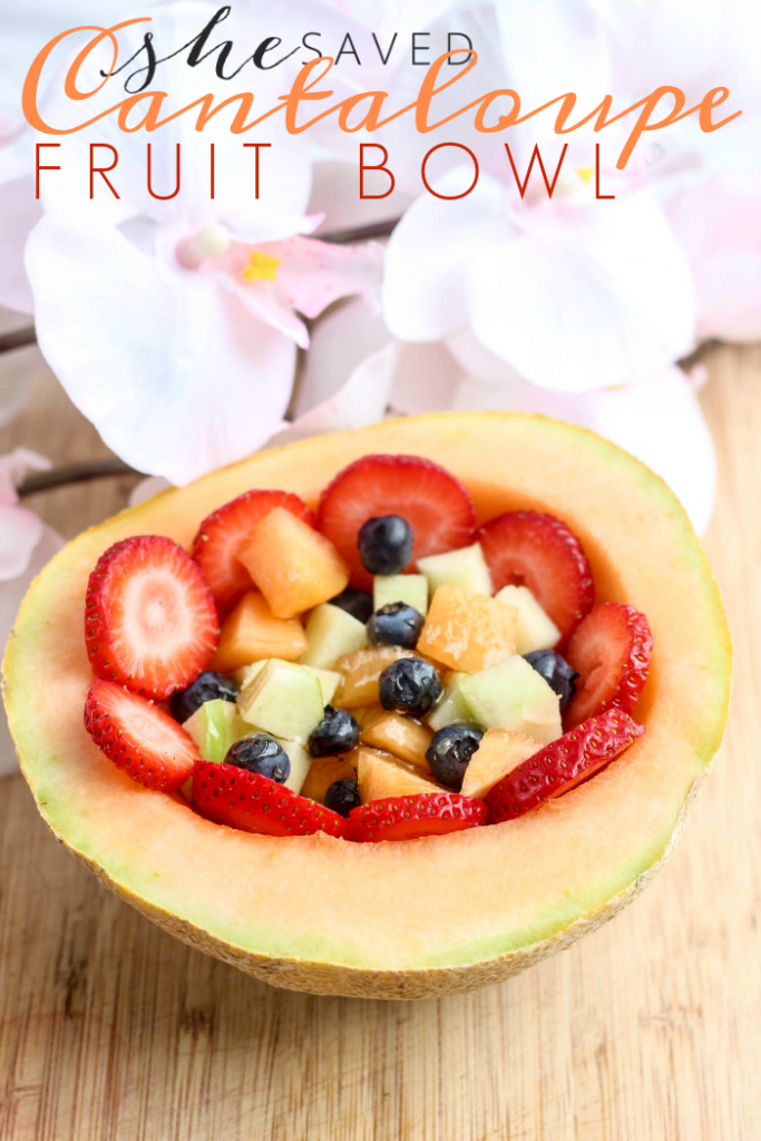 Simple and easy, this Cantaloupe Fruit Bowl Recipe is a healthy breakfast option! 