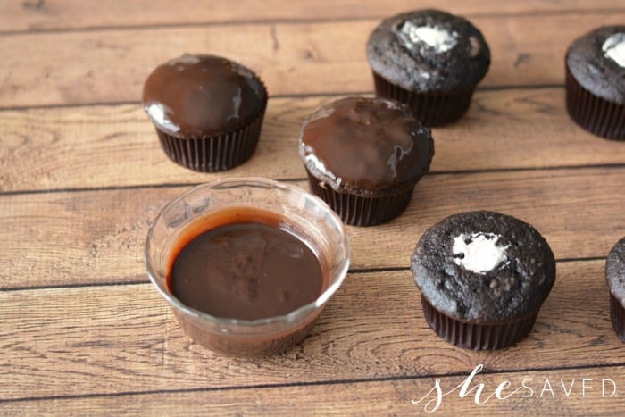 Chocolate Topping on Cupcakes