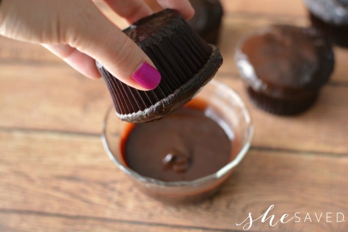 Dipping Chocolate Cupcakes