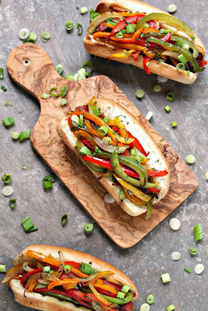Fajita Hot Dogs from Cravings of a Lunatic