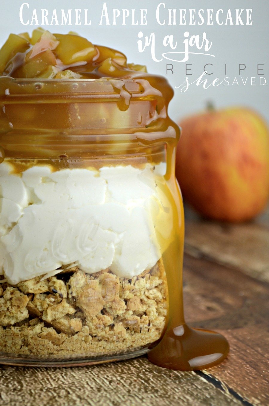 This Apple Cheesecake Recipe raises the bar, as it's a wonderful fall treat that's actually a Caramel Apple Pie in a jar!