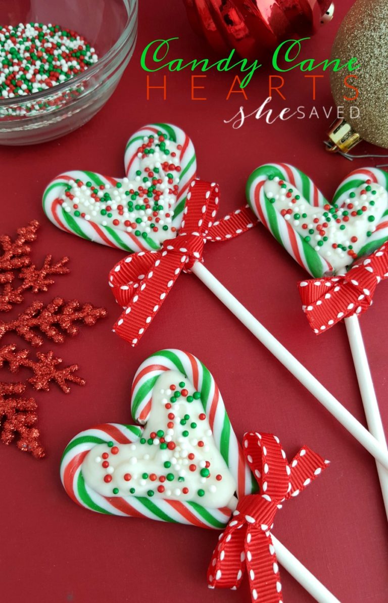 Candy Cane Heart Suckers