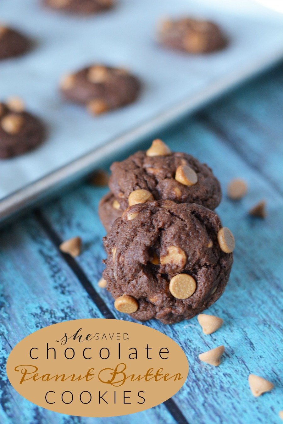 Made from scratch but quick and easy, these Chocolate Peanut Butter cookies are amazing!