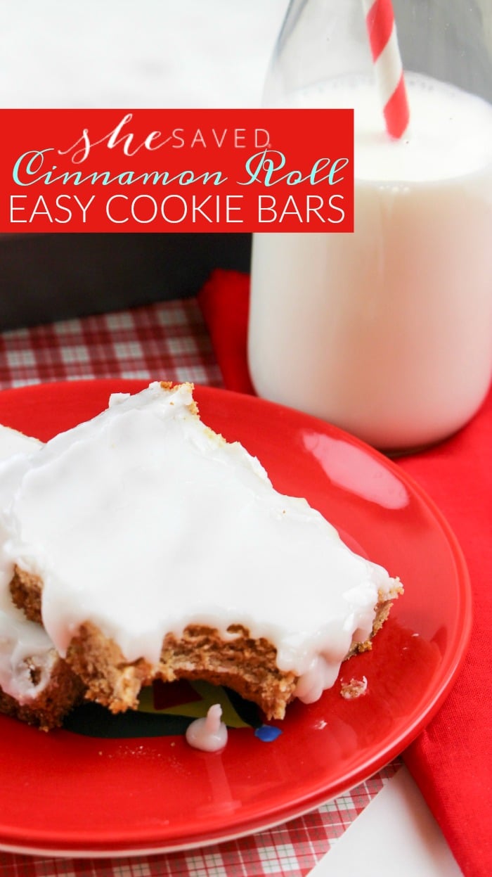 These cinnamon roll cookie bars are an easy cookie bars recipe, that takes just like homemade!