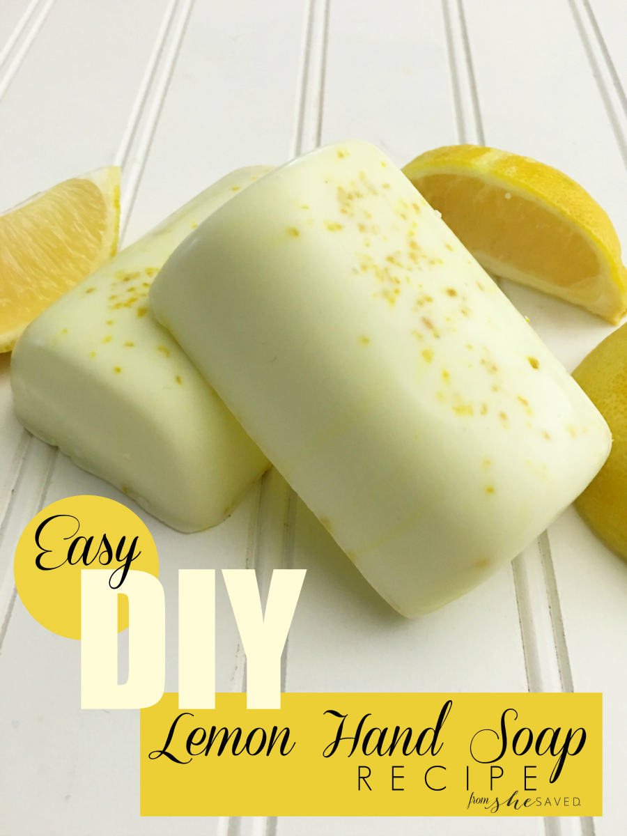 Looking for an easy DIY handmade gift idea? Try this Easy DIY Lemon Hand Soap. So easy and perfect for gifts!