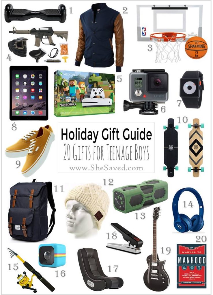 HOLIDAY GIFT GUIDE Gifts for Teen Boys SheSaved®