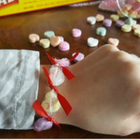 DIY Valentine Candy Heart Bracelets