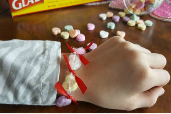 DIY Valentine Candy Heart Bracelets