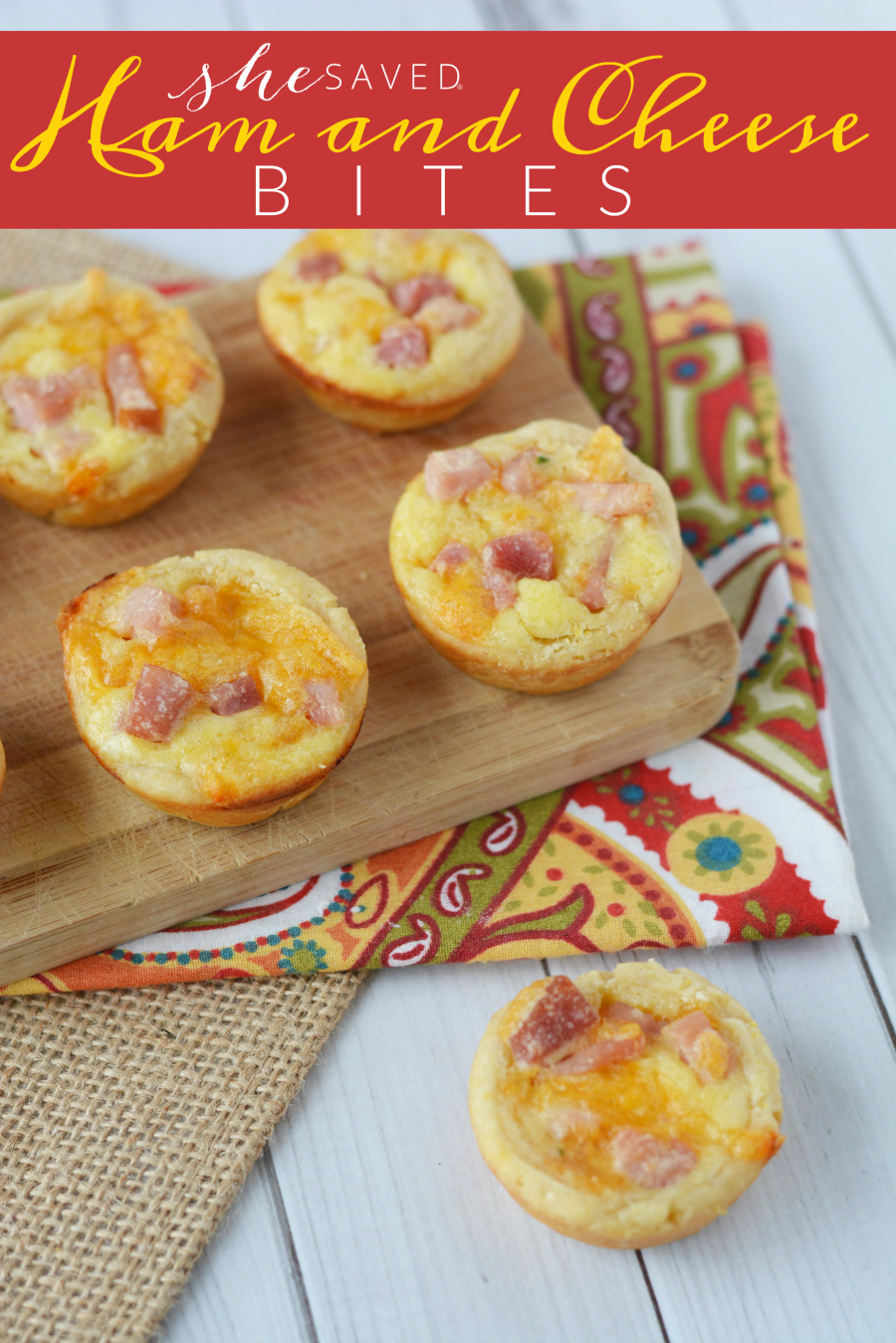 EASY and so yummy, this Ham and Cheese Bites recipe is perfect for your family breakfast!