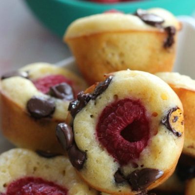 Raspberry Dark Chocolate Mini Pancake Muffins Recipe