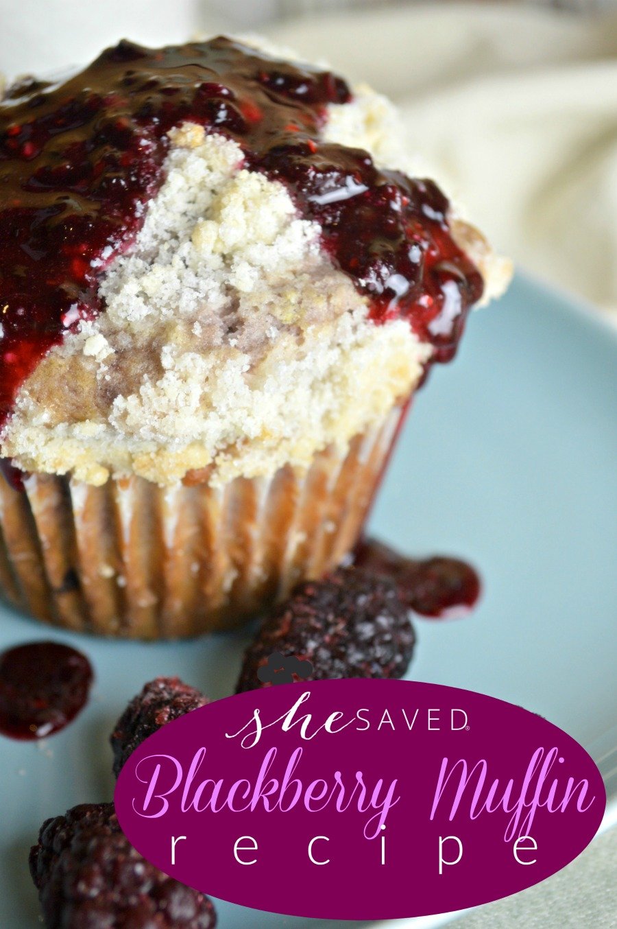 Easy and SO yummy, this Blackberry Muffins Recipe will be a hit with your family and these freeze beautifully!