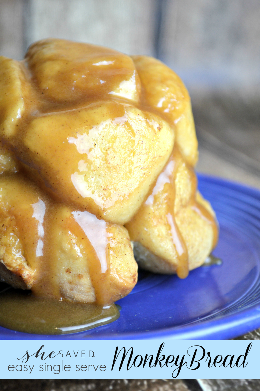 A fun twist on an old favorite, this single servie Easy Monkey Bread Recipe is one of our favorites for breakfast and the kids LOVE to help make it!