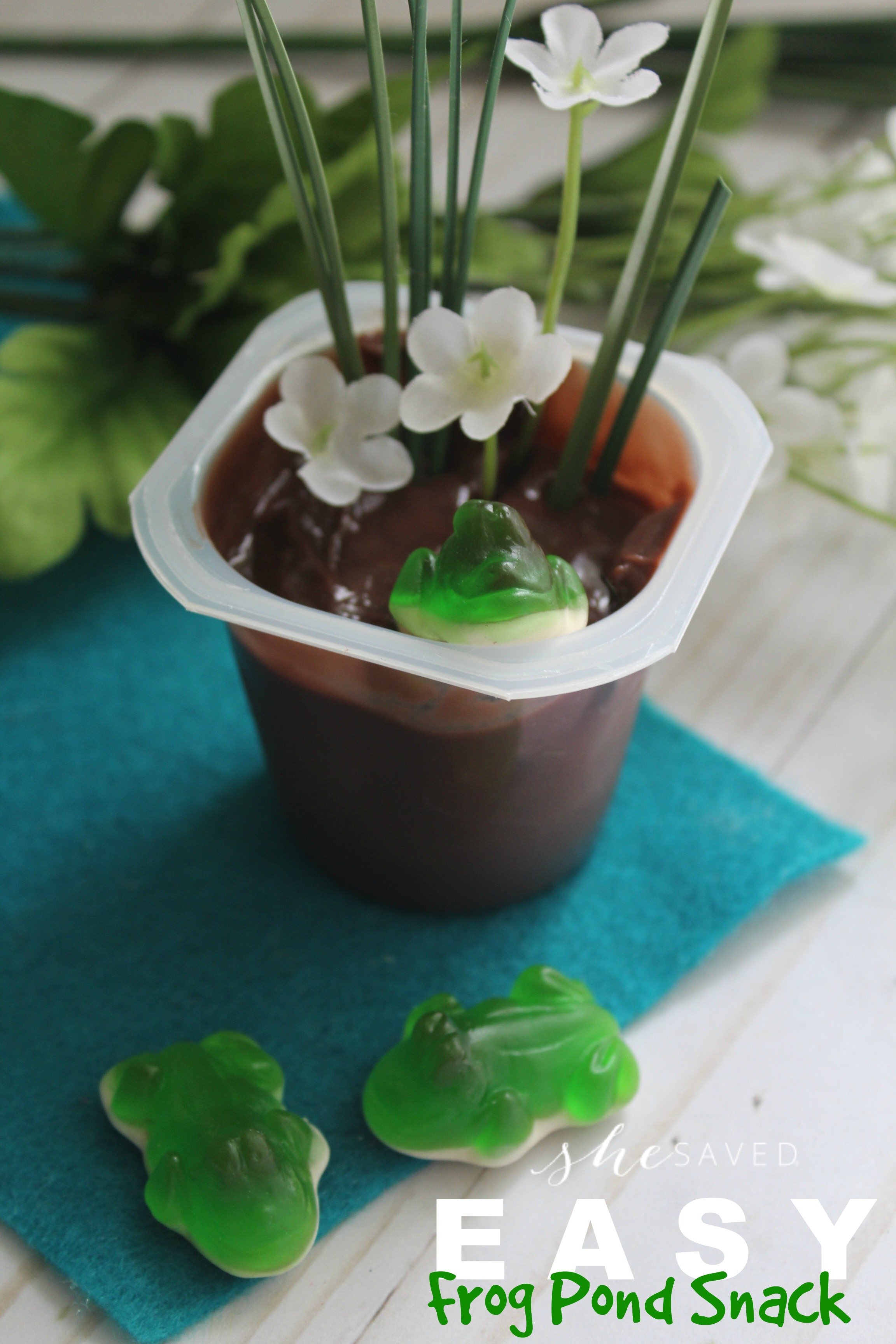 This fun and easy Frog Pond Snack is perfect for preschool kids and so simple to make! 