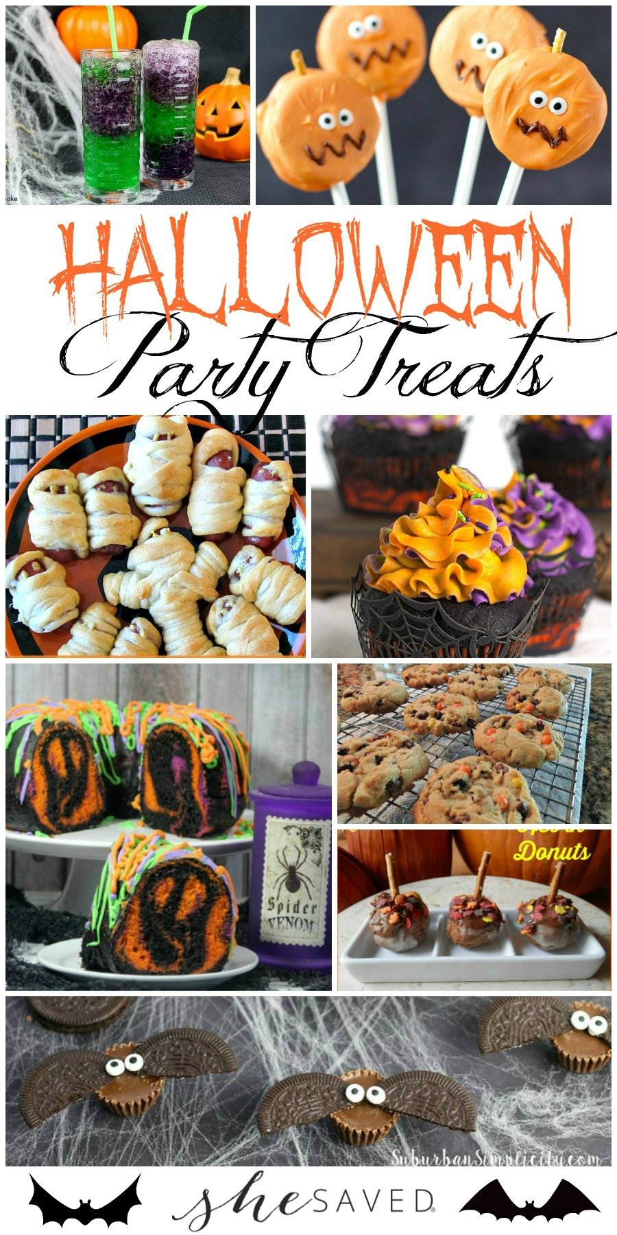 Check out this awesome round up of Halloween party treats that will be a hit at your spooky party!