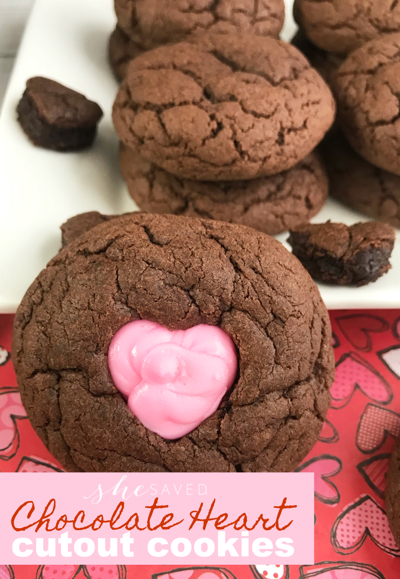 Perfect for Valentine's Day these Easy Chocolate Heart Cutout Cookies are a fun and lovely treat!