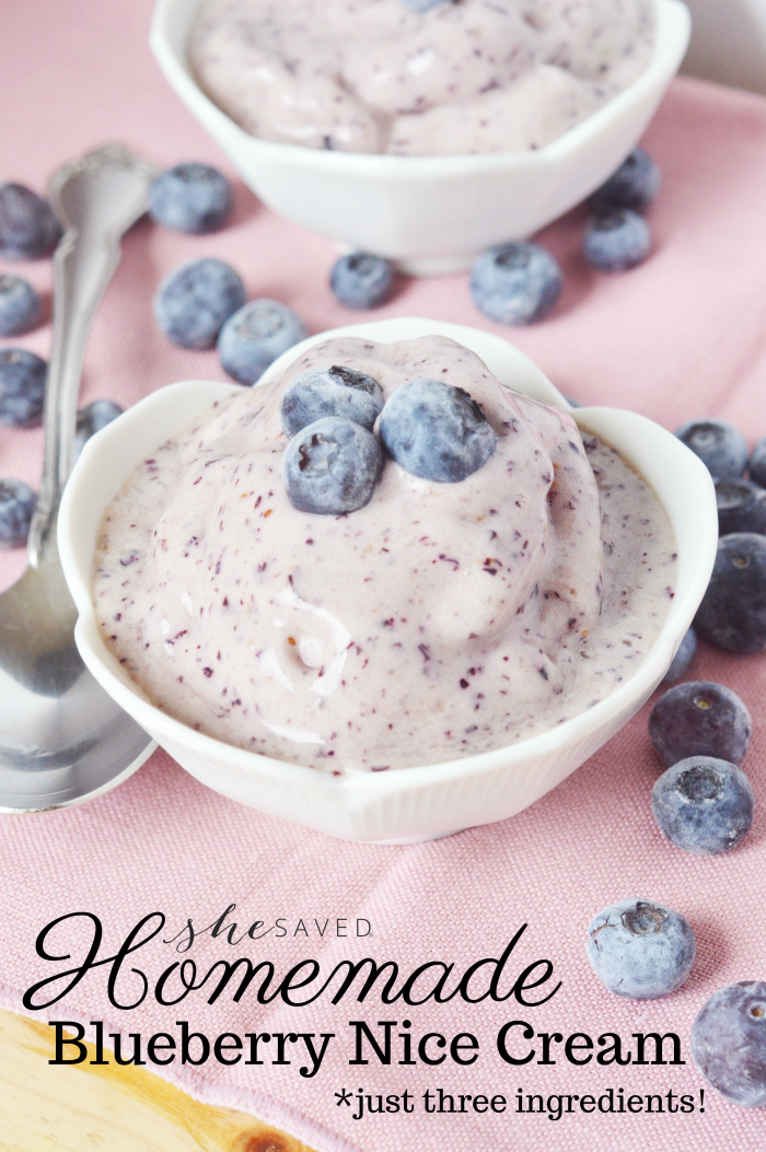 Delicious, dairy free and SO easy!! This Homemade Blueberry Nice Cream will be your new favorite ice cream replacement recipe!