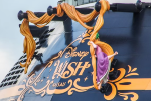 Front window of the Disney Wish Cruise ship