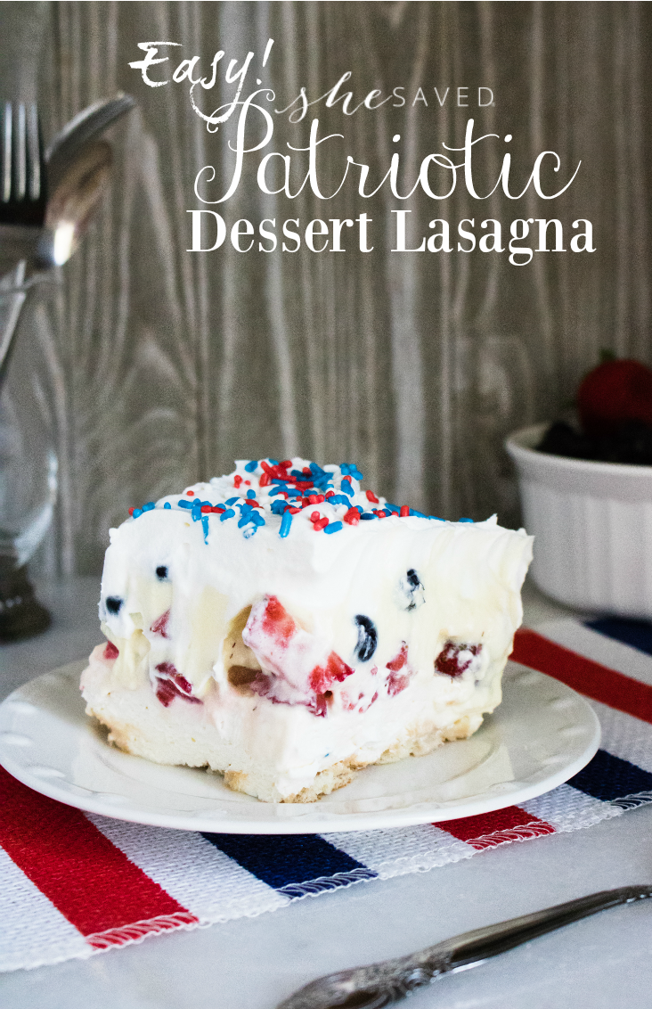 Perfect for the 4th of July this easy Dessert Lasagna is perfect for your patriotic themed party!