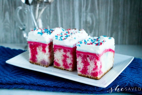 Fourth of July Dessert: Red, White and Blue Poke Cake