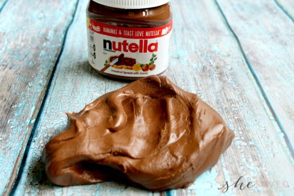 This Easy Nutella Slime recipe has only TWO ingredients and is the perfect edible slime recipe!