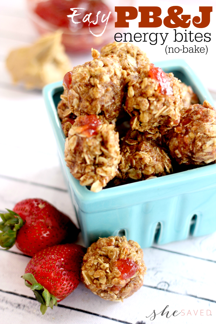 We LOVE this easy energy balls recipe because not only is it no-bake but the addition of peanut butter and jelly makes this a great protein source for sports!