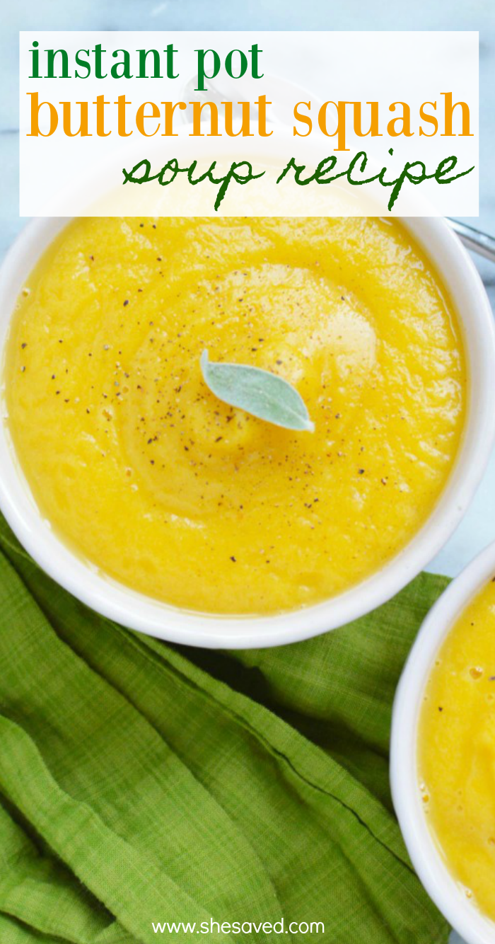 One of our favorite Instant Pot recipes, this butternut squash soup is so yummy!
