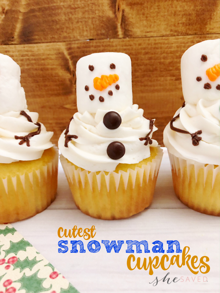 Cutest Snowman Cupcakes