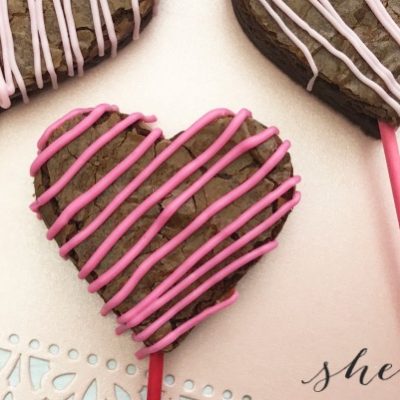Easy Valentine's Day Heart Brownie Pops
