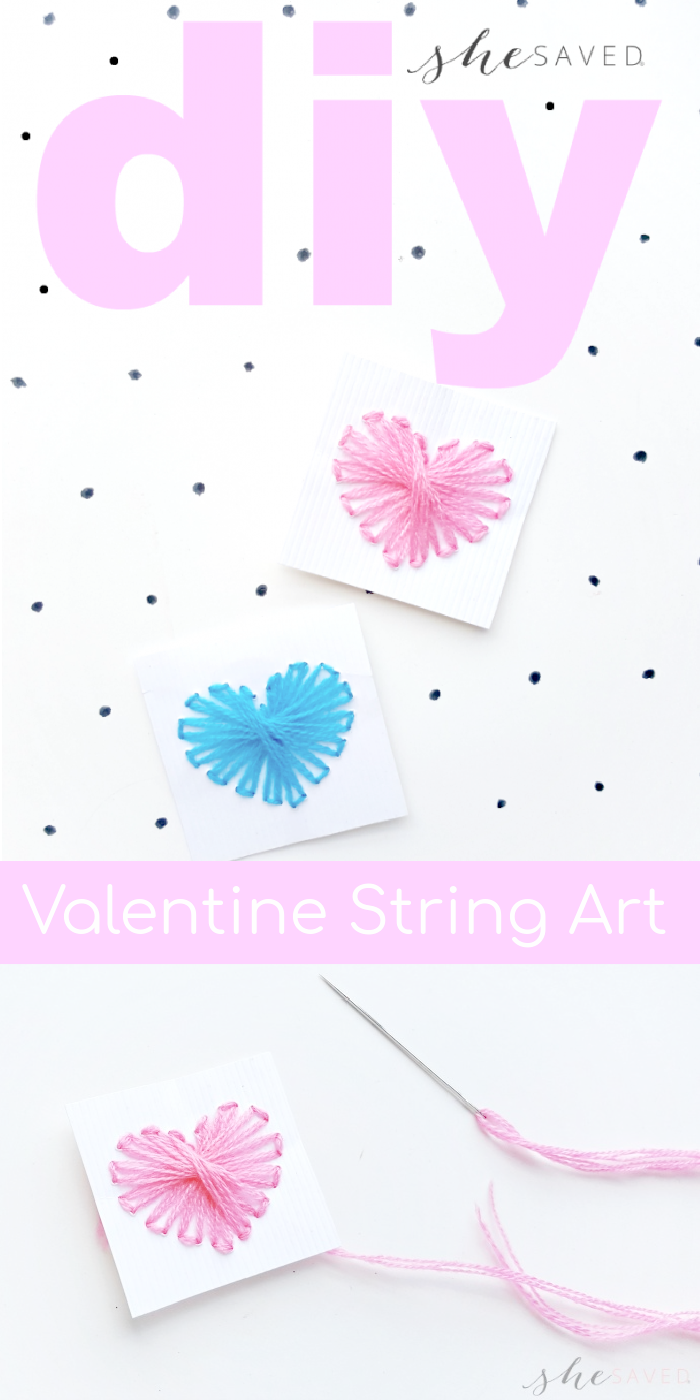 Valentine's Day String Art Craft