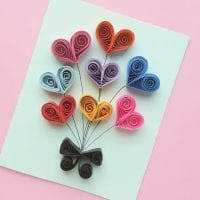 Paper Quilling Craft: Quilled Hearts Balloon Bouquet