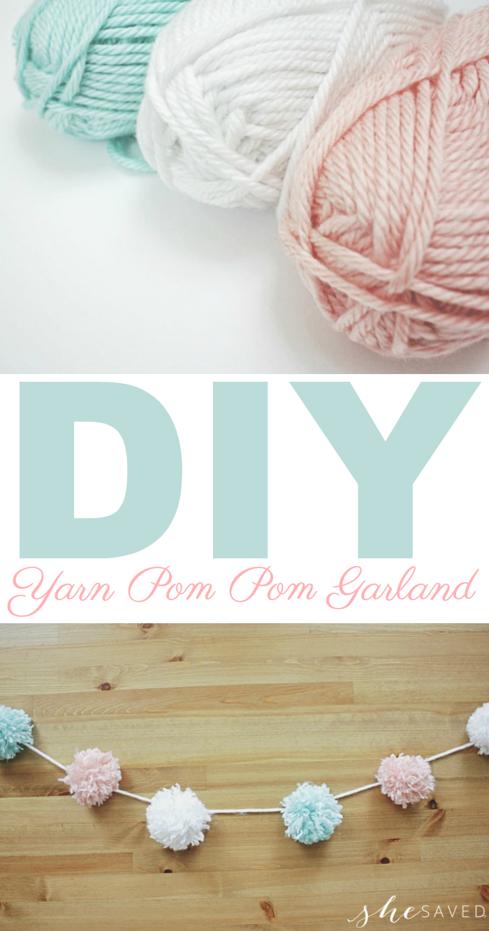Easy DIY Party Yarn Pom Pom Garland Craft