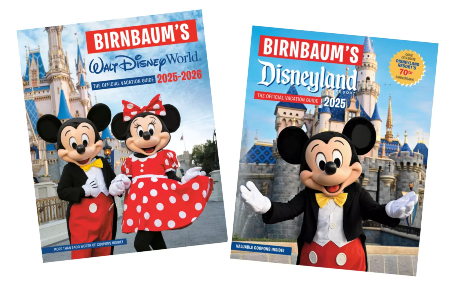 Birnbaum's Disneyland and Walt Disney World books side by side