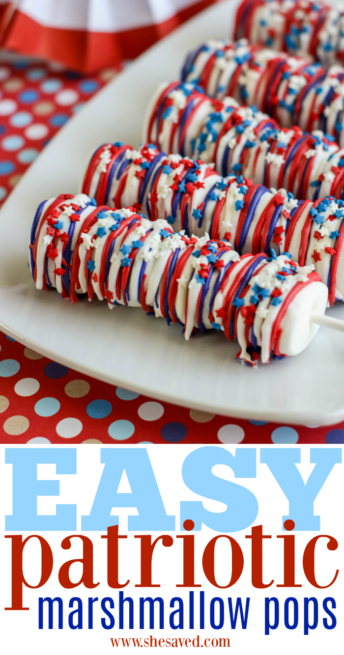 Easy Patriotic Mashmallow Pops