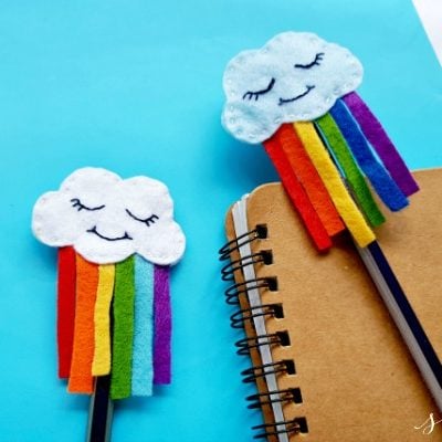 Cute DIY Felt Rainbow Cloud Pen Topper Craft