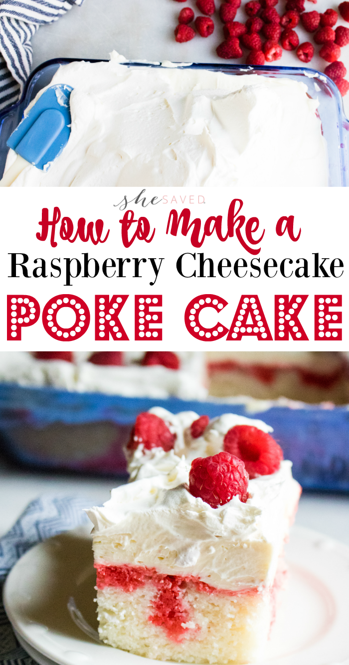 Delicious and Easy Raspberry Cheesecake Poke Cake