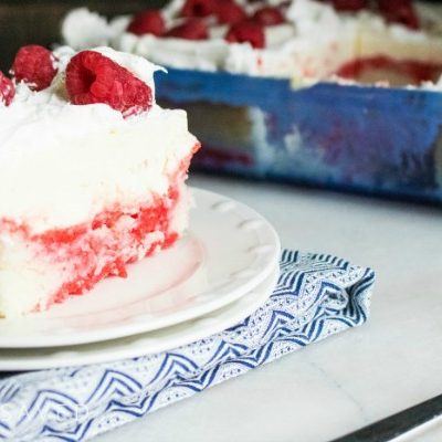 EASY Raspberry Cheesecake Poke Cake Recipe