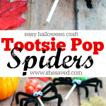 Easy tootsie pop spider craft