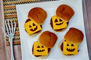 Halloween Dinner Idea: Jack-O-Lantern Burgers