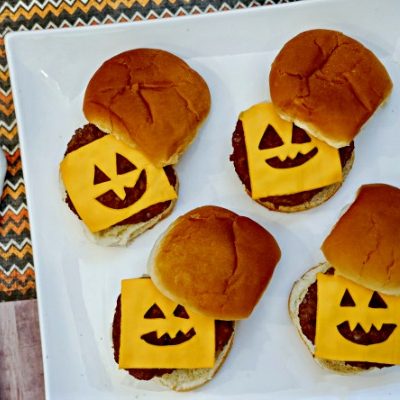 Halloween Dinner Idea: Jack-O-Lantern Burgers