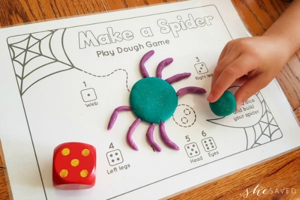 Make A Spider Playdough FREE Printable