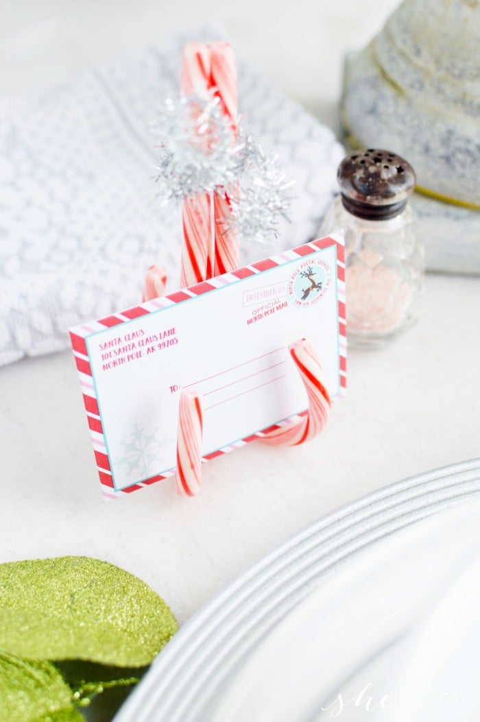 Candy cane place card holders