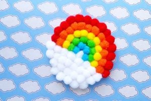 DIY Pompom Rainbow Craft